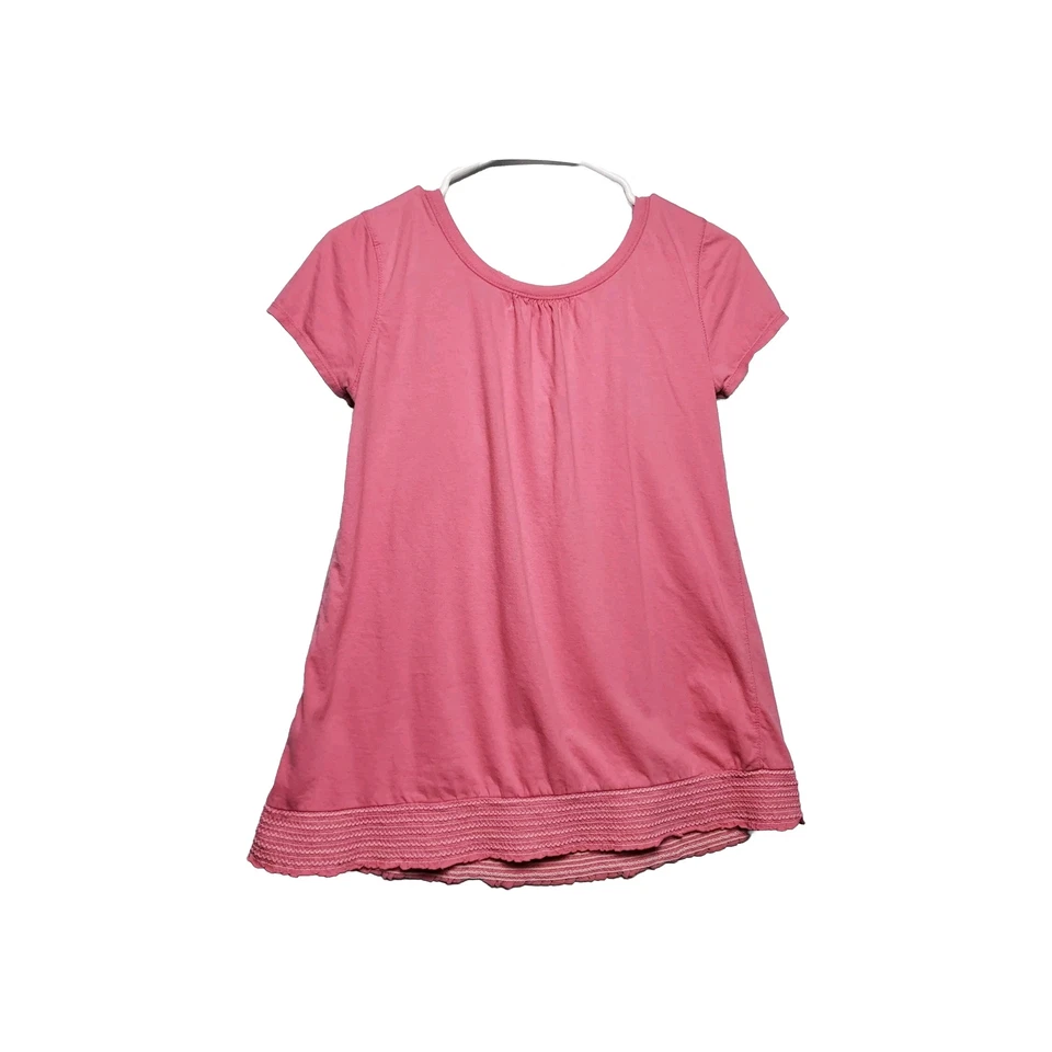 Anchor Blue Women  Round Neck Ruffle Hem Pink Size Medium 100% Cotton - Imagem 2 de 4
