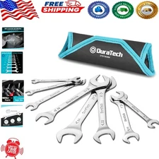 Carbon Steel Super-Thin Wrench Set, 5.5-27 mm Sizes - Compact with Pouch