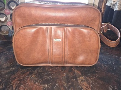Vintage Airway Vinyl 1970s Carry On Bag w/ Keys Excellent Condition 16''×12''×7''