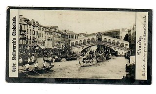 Germany Old Trade Card Stollwerck's Chocoladen Kaiser Visit Venice Canal 1898