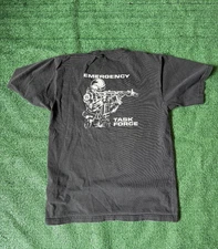 Vintage Y2K 2000s Emergency Task Force Black Graphic T Shirt Tee Size Large