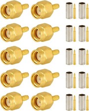 10 PCS SMA Connectors SMA Male Crimp Connector for RG316 RG174 RF Coax Cable