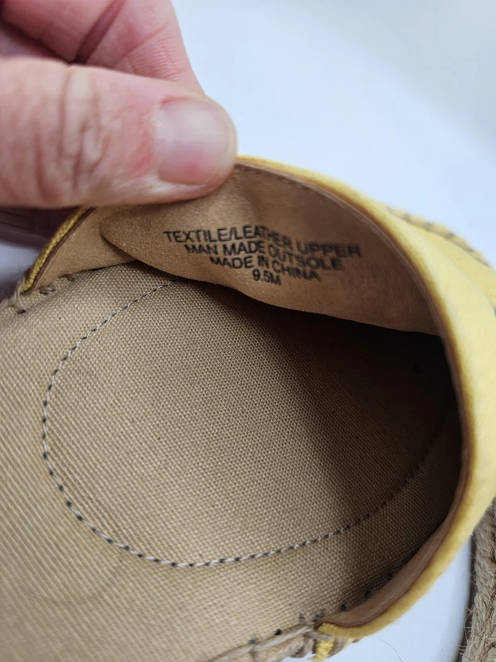 TALBOTS Alpargatas Eslinga Espalda Amarillo Bordado Floral Sandalias Mujer Talla 9.5 Foto 4 de 4