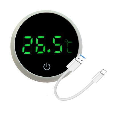 Aquarium Digital Weiß Thermometer Aufkleben LED Aquarium - Wiederaufladbar USB-C