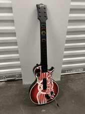 Guitar Hero Aerosmith Gibson Les Paul Controller Play Station PS3 Red No Dongle