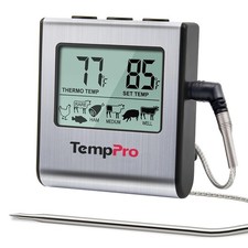 TempTrack Large LCD Digital Meat Thermometer for Cooking, Smoking