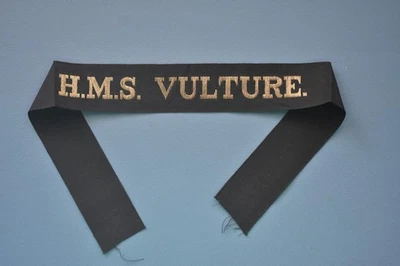 H.M.S. Vulture. Royal Naval Air Station St. Merryn WW2 Cap Tally - Image 1 of 2