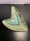 Shawnee Pottery USA #205 MCM Atomic Cosmic Boomerang Ashtray Aqua And Gold