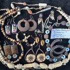 Vtg/now Wooden Costume Jewelry Lot of 12: Necklaces & Earrings — photo 4
