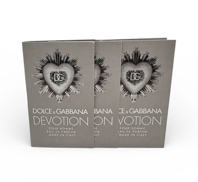 3X DOLCE & GABBANA DEVOTION Pour Homme EDP 1.5ml .05oz Carded SAMPLE  SPRAY VIAL
