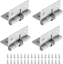 4 Pcs Spring Loaded Hinges for Cabinets, 2 Inch Length Stainless Steel Spring Hi
