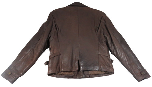 VTG 80’s Banana Republic Leather Jacket Brown Safari  Moto Coat Zip Belt Korea M