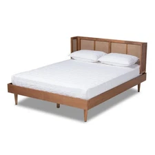 Baxton Studio Rina Queen Size Brown Wood Platform Bed with Headboard