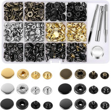 Alritz 120 Set Leather Snap Fasteners Kit, 12.5Mm Metal Button Snaps Press Studs