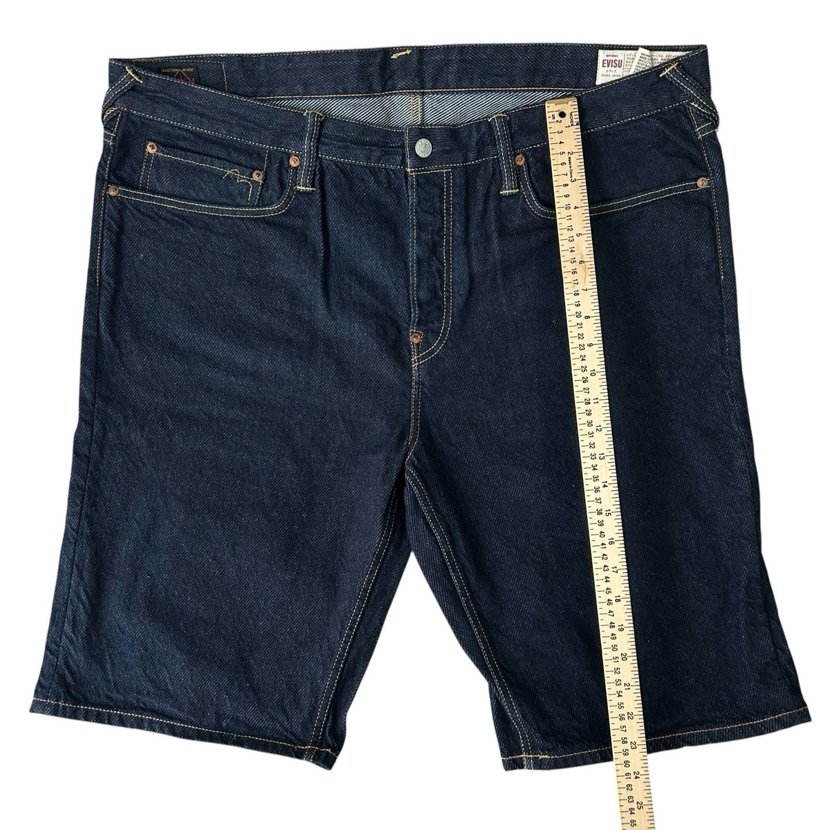 Vintage Evisu Jean Shorts Mens 40 Multi Pocket Jorts Y2K Baggy