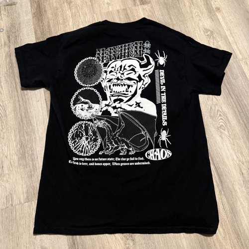 Vitriol Chaos Mayhem Demon Dragon Graphic T-Shirt Black Mens Medium