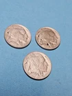 1918 P D S Three Restored Buffalo Nickels - Free Shipping- A504