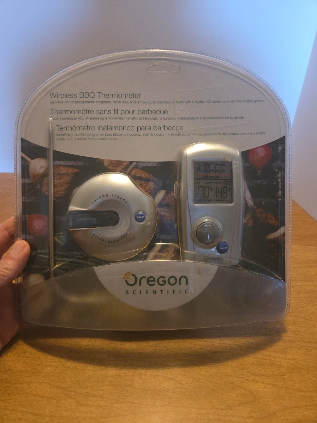 Oregon Scientific Talking BBQ Oven Thermometer Wireless, 2X Batteries