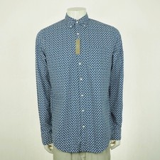 New J.Crew Button Down Shirt Mens MT Blue Leaf Leaves Print Classic Secret Wash