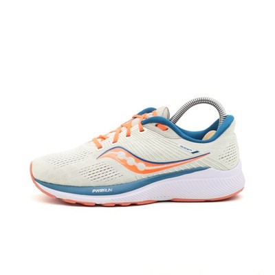 Saucony Damen Guide 14 Sneaker Weiß/Orange/Blau Textil ämpfung Laufschuhe EU 38