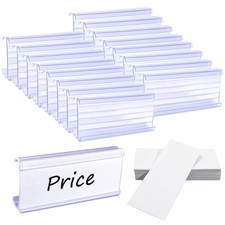 220 PCS Shelf Label Holders Clear Plastic Wire Rack Tags Fits 1-1/4 Inch Shelf