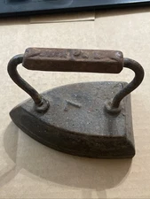 Antique Wapak Black Cast Iron #7 Sad Iron Unique Doorstop Bookend Decor