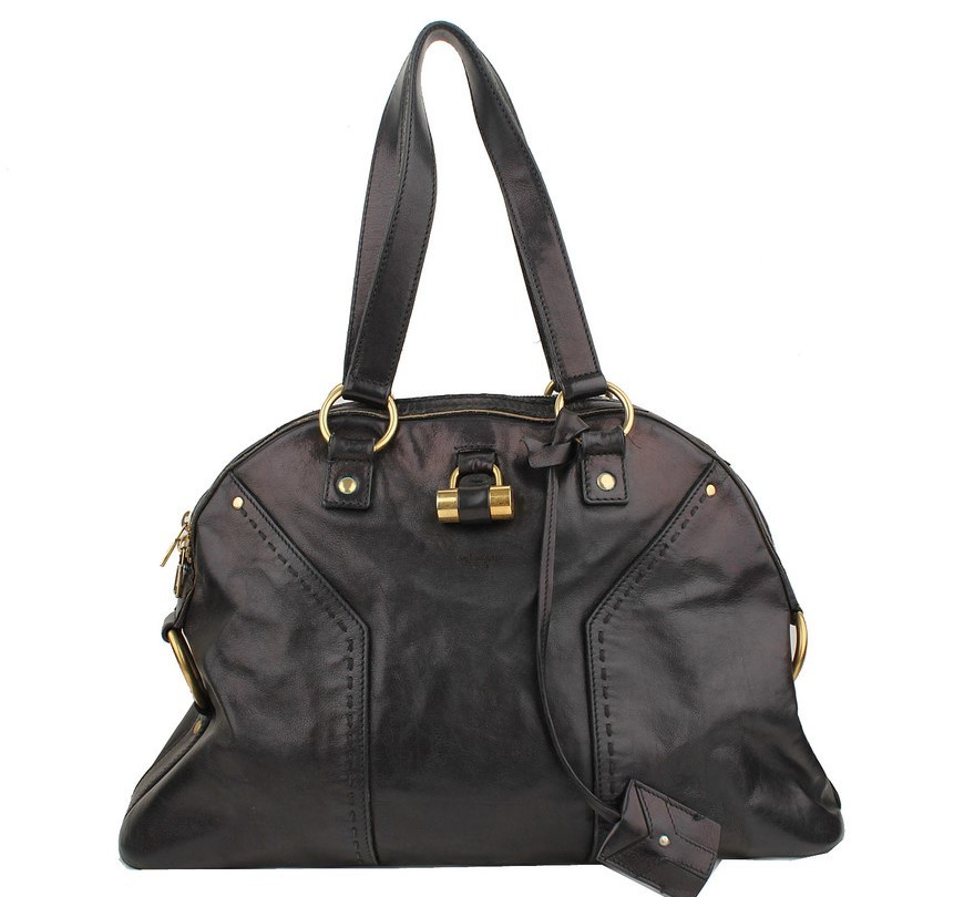Borsa a tracolla grande Saint Laurent M nero oro 12345 26811142