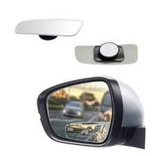 2PCS Rectangle Blind Spot Mirror for Car Adjustable Wide Angle Frameless