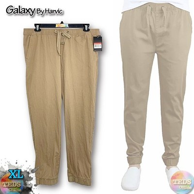 NWT Galaxy By Harvic Men's XL Basic Cotton Stretch Twill Joggers