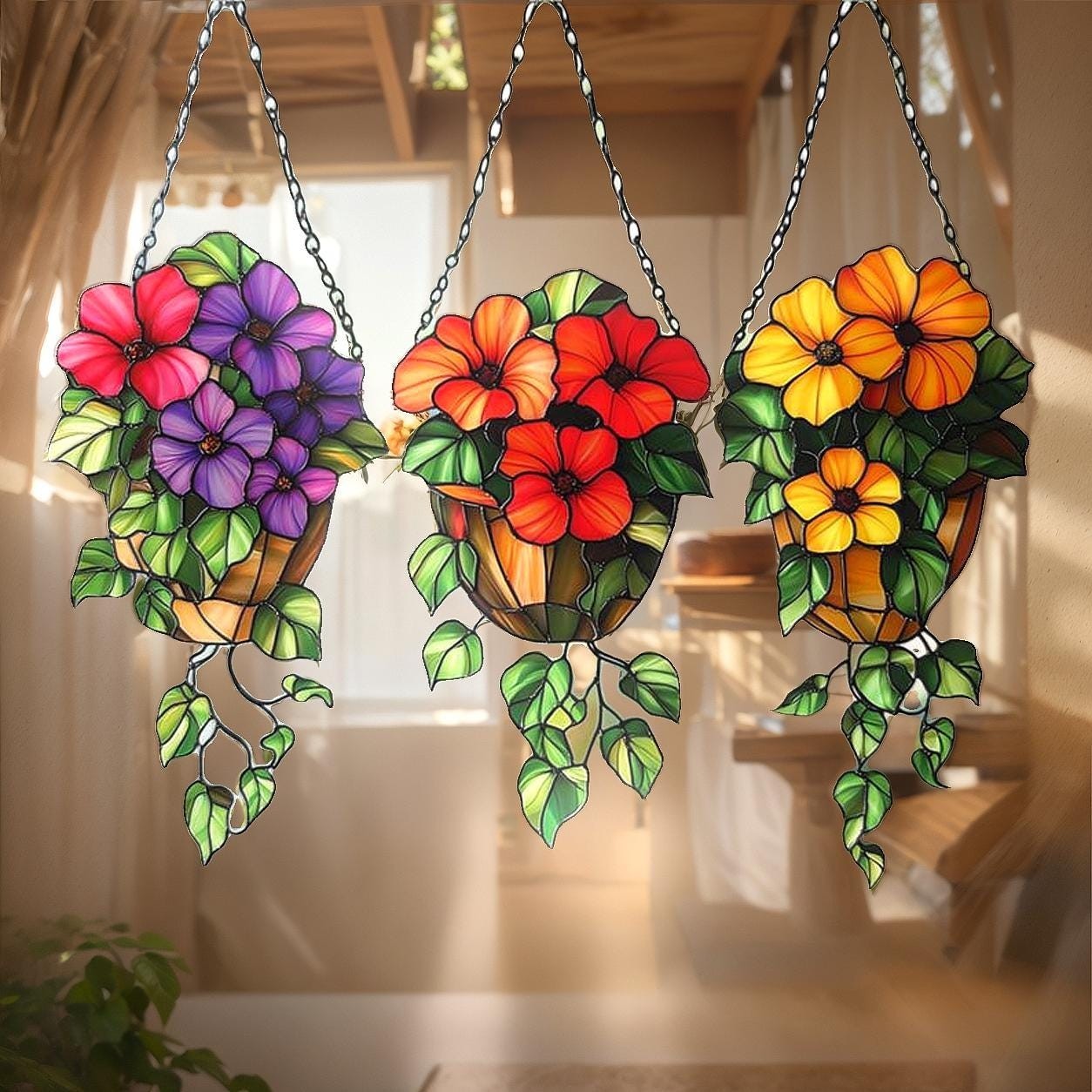 Set di vasi fiori da appendere in acrilico foto 5
