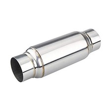 3" Inlet Universal Resonator, 3" Outlet 12" 3" Inlet 12" Overall Length Silver