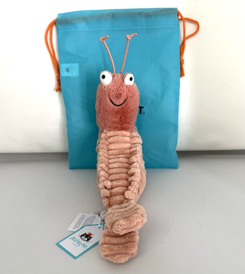 Jellycat Sheldon Shrimp Plush Toy Authentic With Dust Bag SH3S for