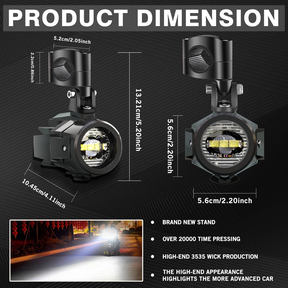 Luces antiniebla auxiliares LED 60W para BMW R1200GS F650GS F800GS K1600 750GS F850GS EE. UU. Foto 2 de 4