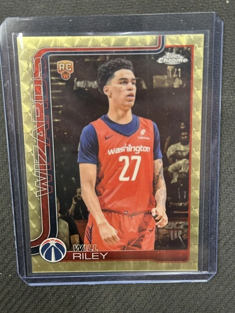 Will Riley 2025-26 Topps Chrome Basketball Superfractor RC Wizards #271 1/1