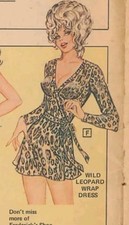 Vintage 1974 FREDERICKS OF HOLLYWOOD Wild Leopard Wrap Dress XS