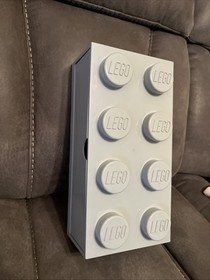 Gray Lego Storage Brick Cube Stackable 8 Stud Box Container 9.75&rdquo; X 19&rdquo; X 7&rdquo;