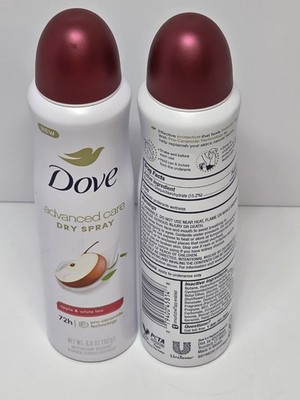 Dove Advanced Care Apple &White Tea 72H Dry Spray Antiperspirant Deodorant 2Pack