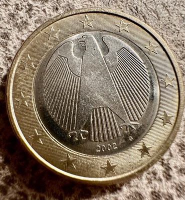2002 Germany 2 euro coin with letter G , EXTREMELY RARE COIN very fine condition