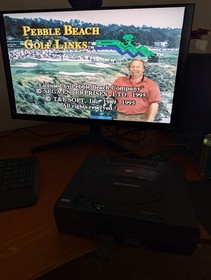 Sega Saturn Console MK-80000 Tested COMPLETE Two Controllers Three Games HDMI