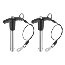 2Pcs T Handle Lock Pins, 9.5mm x 50mm Stainless Steel Button Quick Release Pin