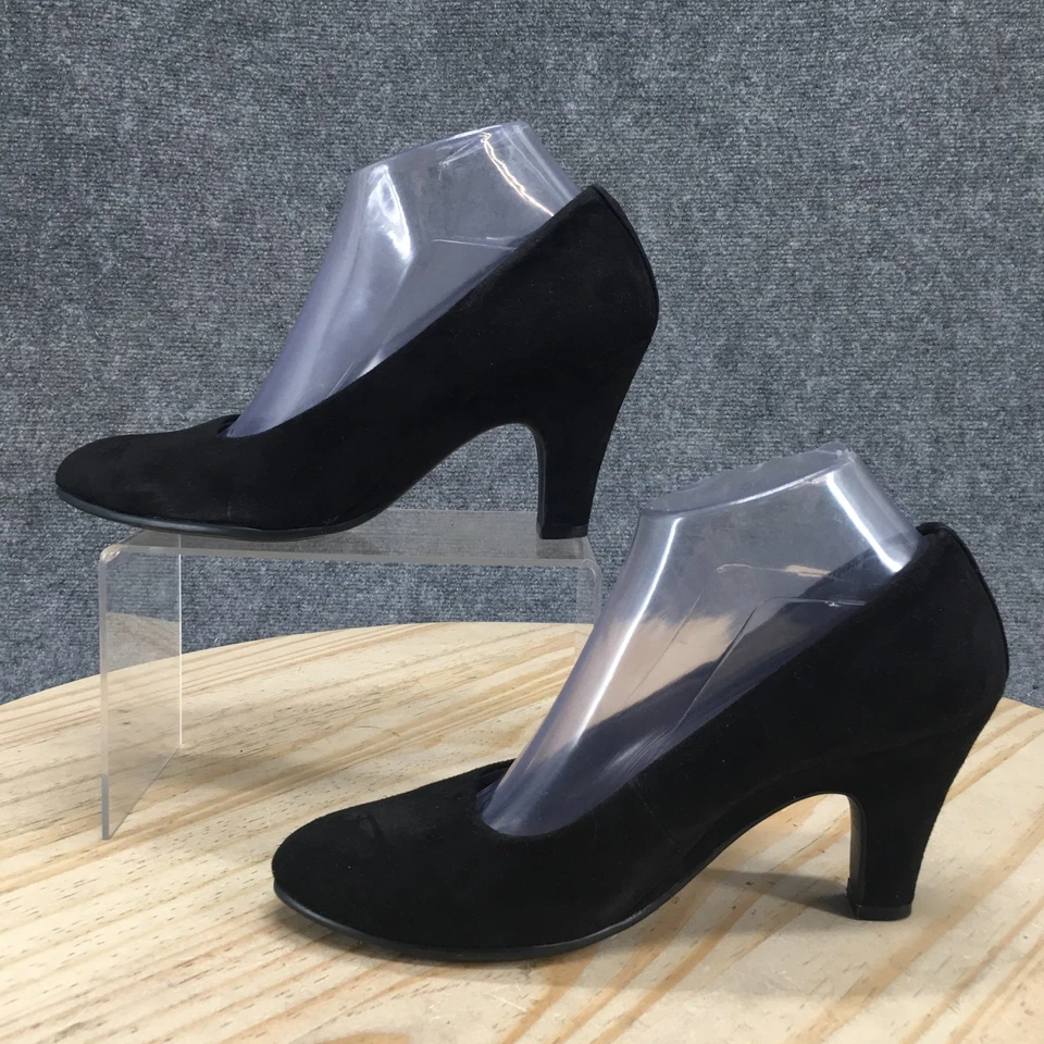 Aerosoles Heels Womens 8 M Tapestry Casual Slip On Kitten Pumps Black Fabric - Image 2 of 4