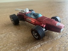 1969 Hot Wheels Redline BRABHAM REPCO F1 Red HK White Interior!