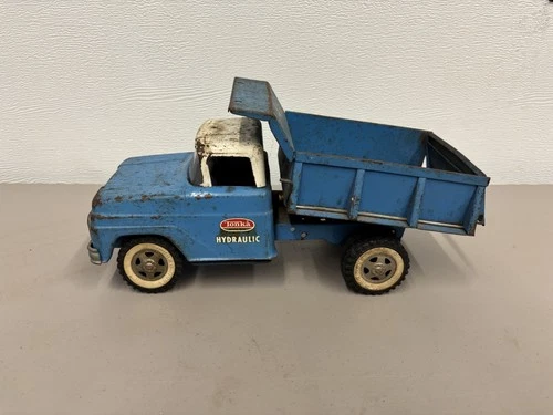 Vintage 1963/64Tonka USA Pressed Steel HYDRAULIC DUMP TRUCK Large 13" Blue #520.