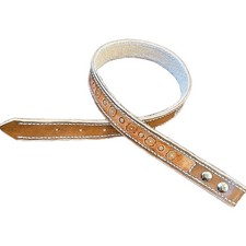 JC Leather Tooled Leather Infant Belt with Decorative Stitching