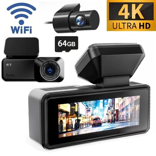 4K Dash Cam Front and Rear View 170° Car Camera Night Vision with Built in WiFi deal from eBay