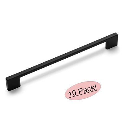 *10 Pack* Cosmas Cabinet Hardware Flat Black Modern Pulls #11244-160FB