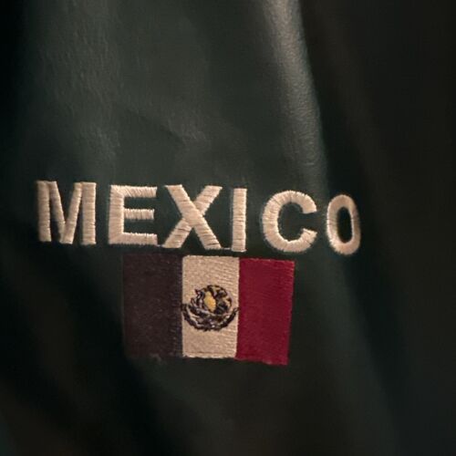 Vintage Steve and Barrys Mexico Pleather Bomber Embroided Jacket Size XXL~NICE - Picture 3 of 24