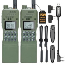 2PACK AR-152 15W V/UHF RECHARGEABLE WALKIE TALKIE TACTICAL TWO WAY HAM RADIO KIT