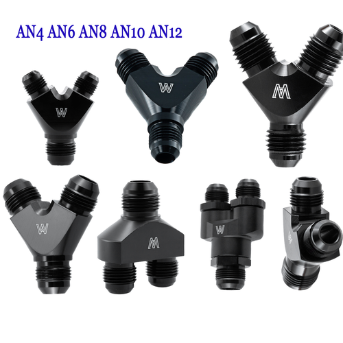 AN4 AN6 AN 8 AN10 AN12 Block Fuel Y Fitting Adapter For Oil/Fuel/Gas