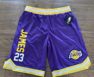 Unk Los Angeles Lakers Lebron James Nba Basketball Shorts Purple Size L Nwt Ebay